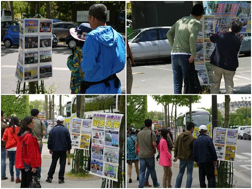 大陆游客观看真相展板